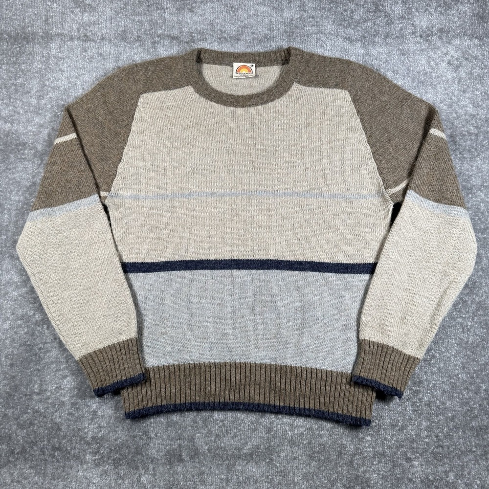 Vintage Weekends in‎ California Sweater Men's Medium Brown Colorblock Wool Blend